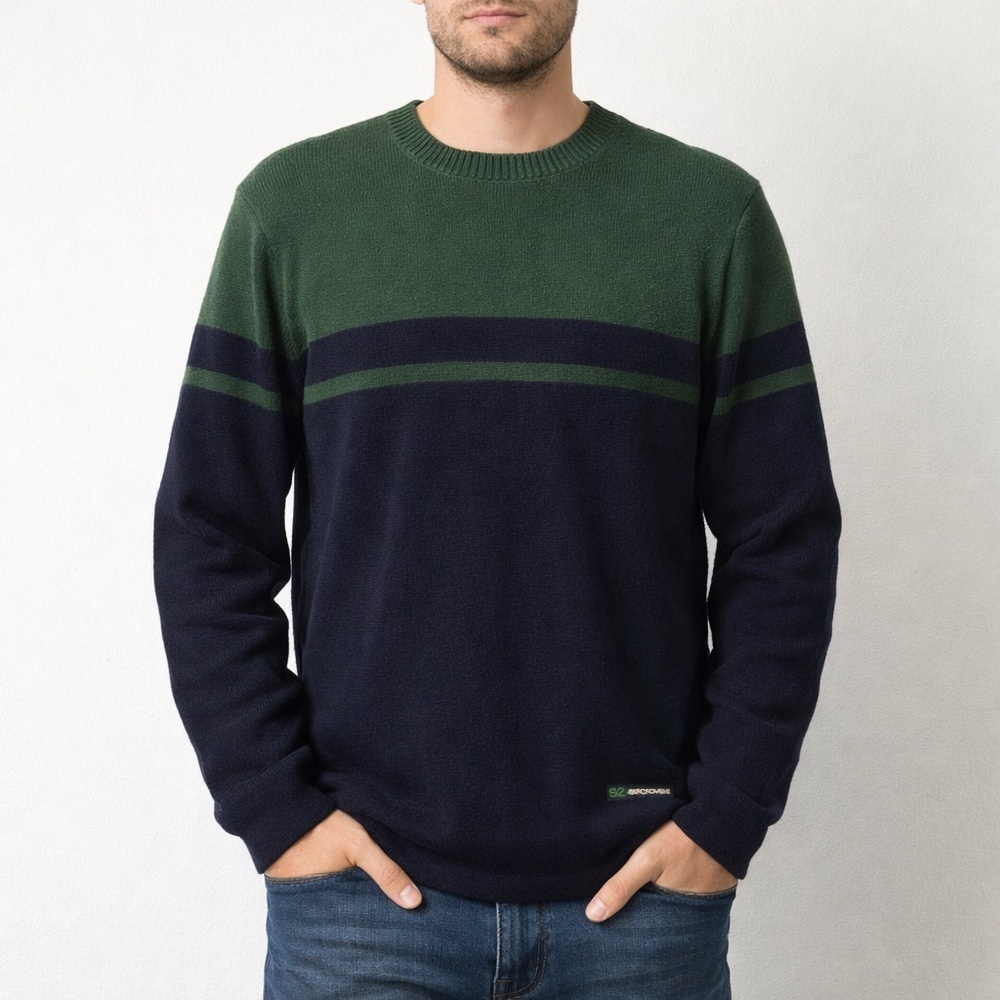 Abercrombie & Fitch Green Knit Crewneck Sweater vintage 90s Y2K